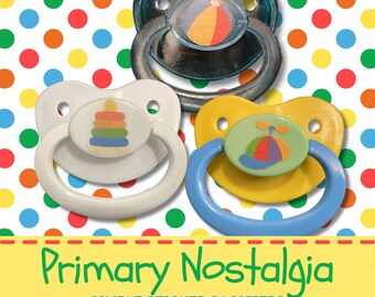 Primary Nastolgia Adult Pacifier, Kidcore Little Space Gear