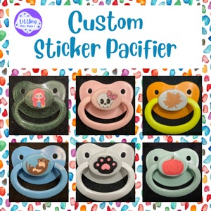 Custom Simple Sticker Adult Pacifier, Gen 1 Size 6, Little Space Gear