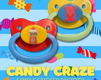 Candy Craze Adult Pacifier, Gumball machine, Gummy Bear, Jelly Bean, Kidcore Candy Little, Space Gear