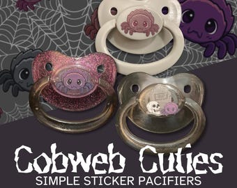 Cobweb Cuties Adult Pacifier, Spider Goth Spooky Halloween Little Space Gear