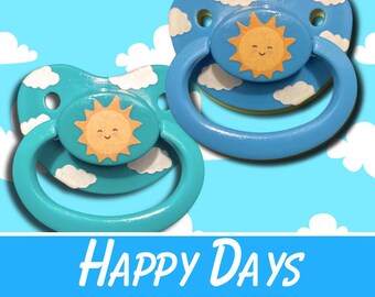 Happy Days Collage Adult Pacifier, Sun Cloud Little Space Gear