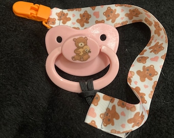 Bears & Hearts Little Space Clip, Pacifier Clip, Little Space Gear