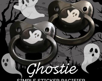 Ghostie Adult Pacifier, Goth Spooky Halloween Little Space Gear