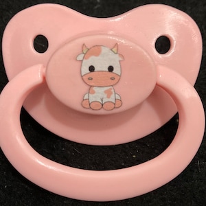 Strawberry Cow Adult Pacifier, Kawaii Cute Cottagecore Little Space Gear