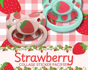 Strawberry Collage Adult Pacifier, Little Space Gear