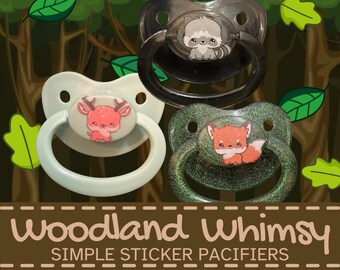 Woodland Whimsy Raccoon Adult Pacifier, Raccoon, Fox, Deer, Bear, Bunny, Owl Little Space Gear
