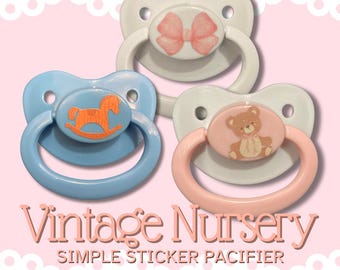 Vintage Nursery Adult Pacifier, Bow, Rocking horse, softcore, Lolita, Cute Little Space Gear