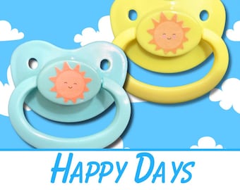 Happy Days Simple Sticker Adult Pacifier, Sun Summer Little Space Gear