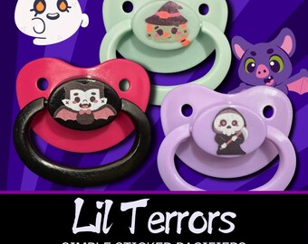 Lil Terrors Adult Pacifier, Goth Spooky Halloween Little Space Gear