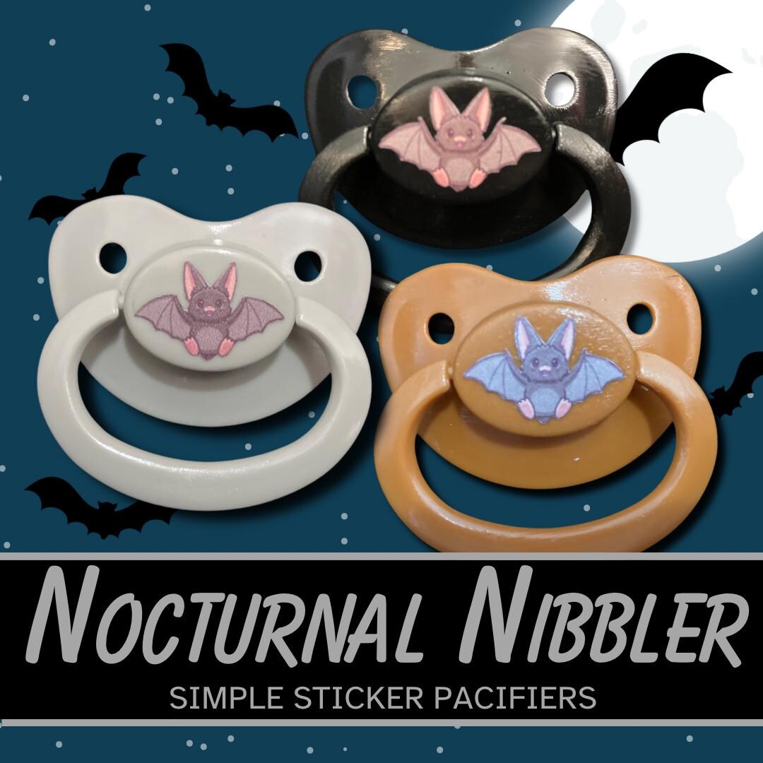Nocturnal Nibbler Adult Pacifier, Bat Goth Spooky Halloween Little ...