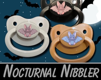 Nocturnal Nibbler Adult Pacifier, Bat Goth Spooky Halloween Little Space Gear