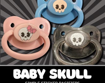 Baby Skull Adult Pacifier, Goth Spooky Halloween Little Space Gear
