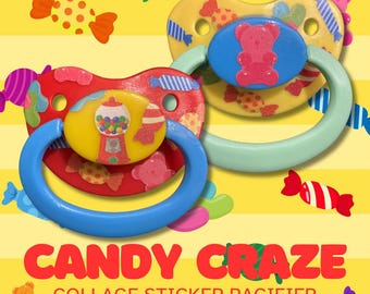 Candy Collage Adult Pacifier, Little Space Gear
