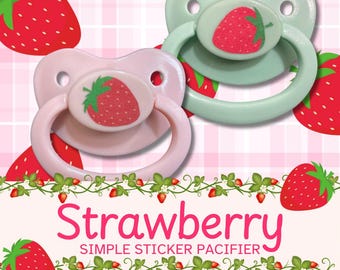 Strawberry Adult Pacifier, Kawaii Cute Cottagecore Little Space Gear