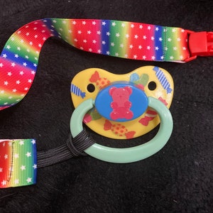 Rainbow Star Little Space Clip, Pacifier Clip, Little Space Gear