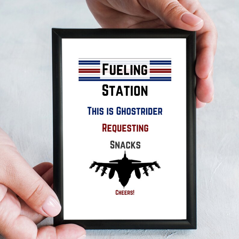 PRINTABLE Fighter Jet Fueling Station snacks Sign Etsy