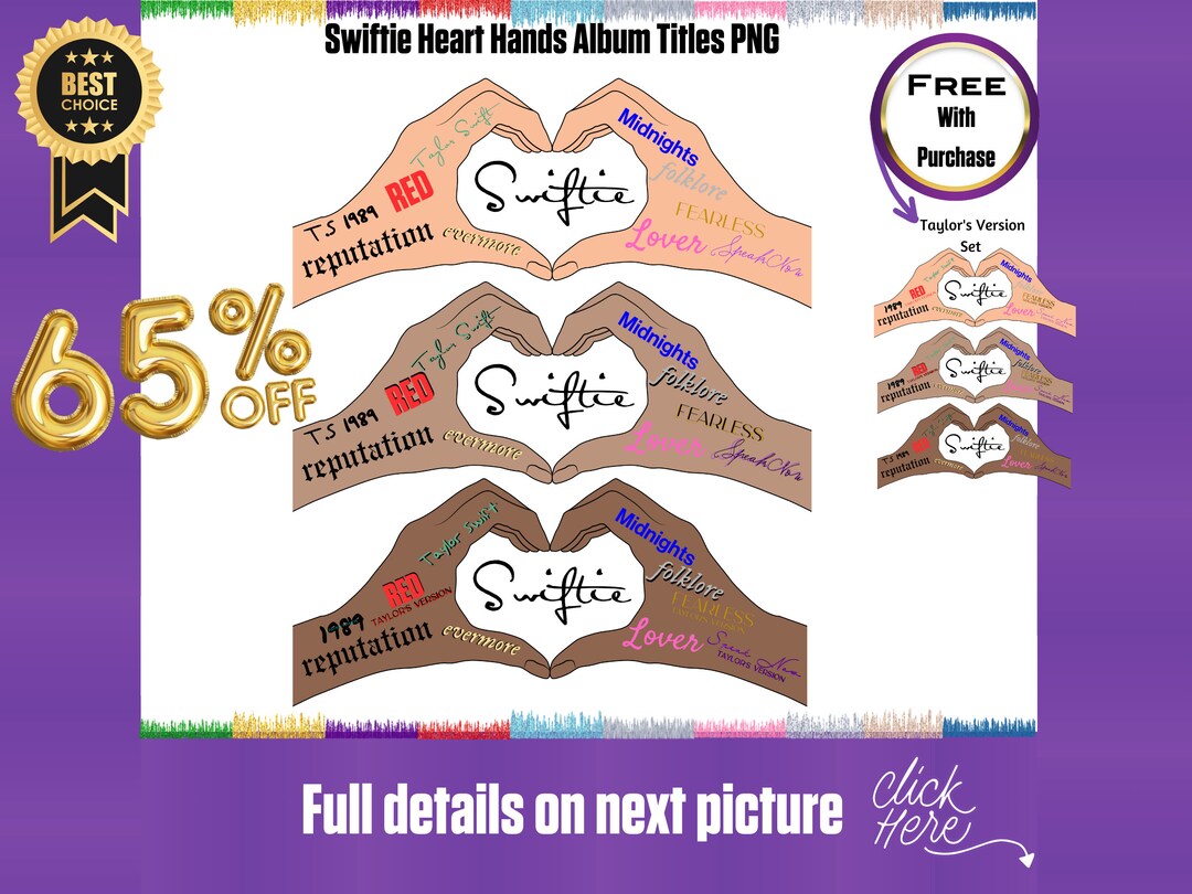 Taylor Swift Heart Hands Album Titles Swiftie PNG For Swiftie Merch taylor-swift-heart-hands-album-titles-swiftie-png-for-swiftie-merch