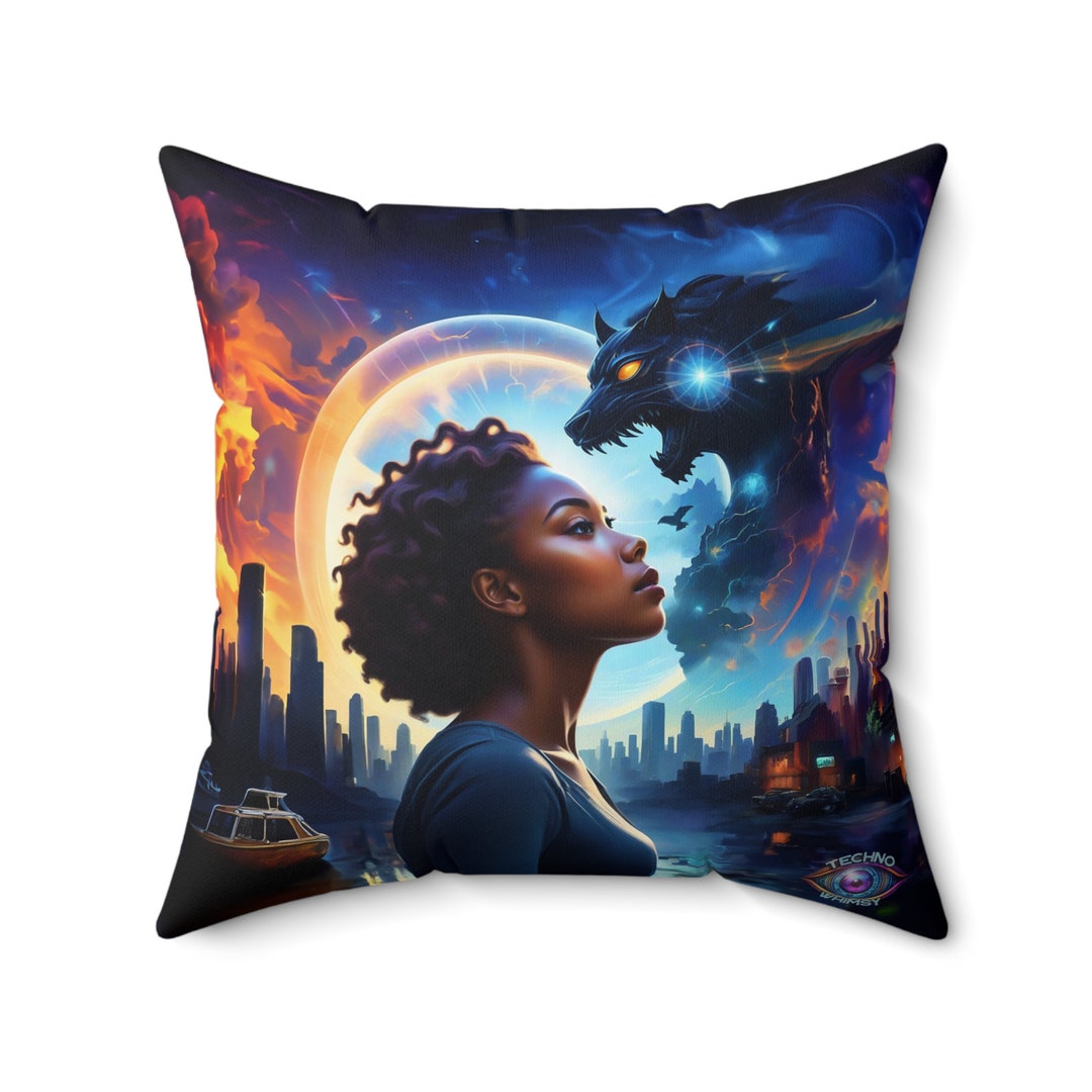 Dramatic Pillows Close-up Portrait Dramatic Home Office Decor Unique Spun Polyester ...