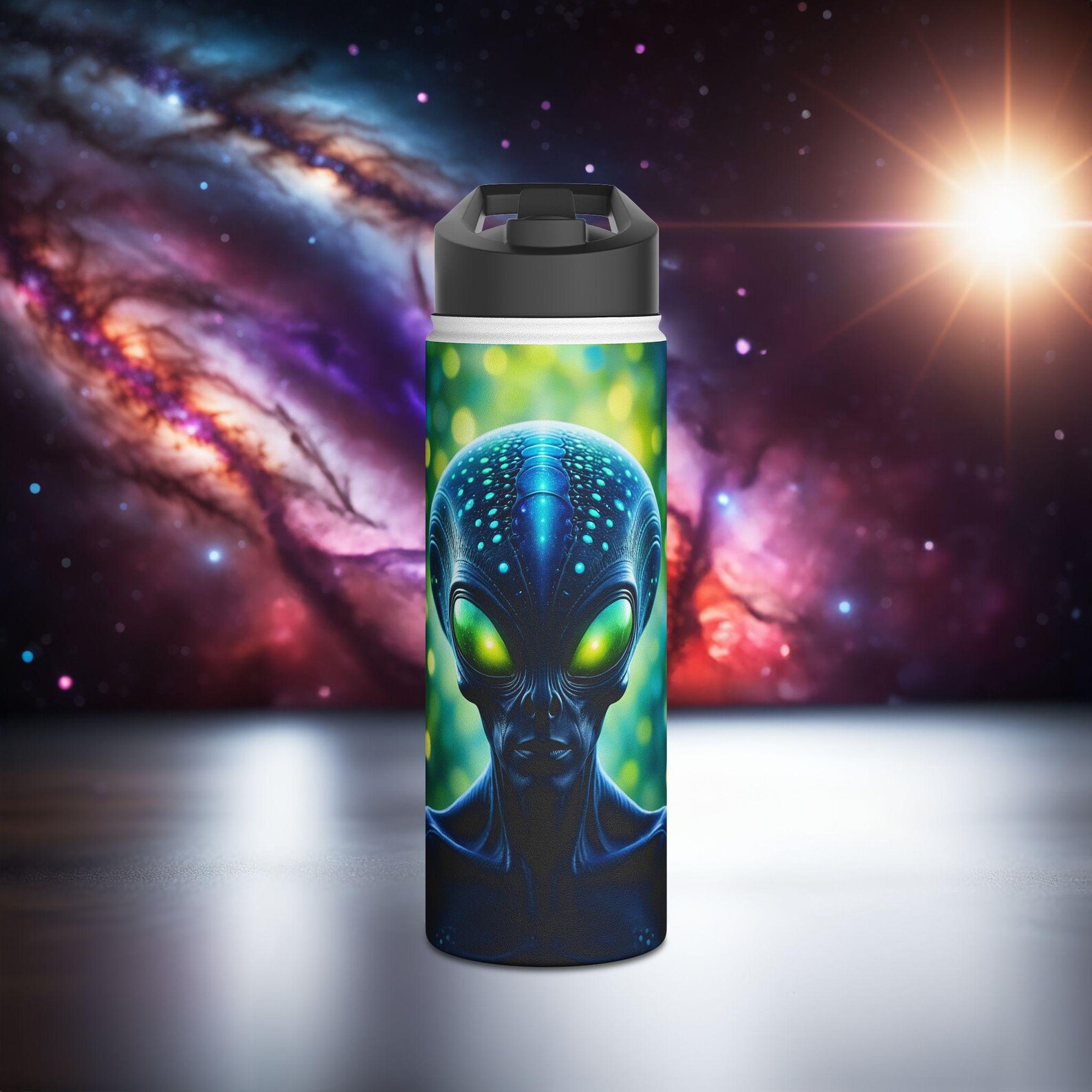 Alien Encounter Stainless Steel Water Bottle Extraterrestrial Design ...