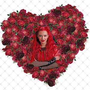 Rise of Red Heart Sublimation Panel Design Digital File PNG Clipart