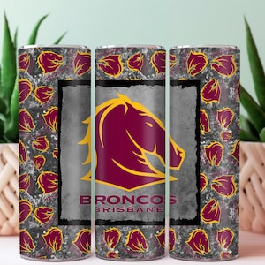 Brisbane Broncos NRL 20oz Tumbler Sublimation Wrap Clipart Digital File
