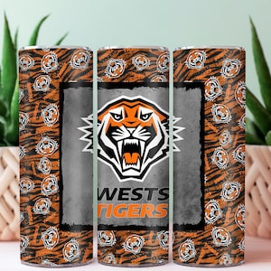 Wests Sydney Tigers NRL 20oz Tumbler Sublimation Wrap Clipart Digital File