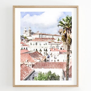Lisbon Portugal Print, Lisbon Wall Art, Lisbon Cityscape, Europe Print, Travel Gift, Digital Printable, 4x6, 5x7, 8x10, 11x14, 18x24