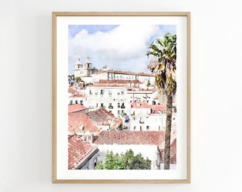 Lissabon Portugal Druck, Lissabon Wandkunst, Lissabon Stadtbild, Europa Druck, Reisegeschenk, digital bedruckbar, 4 x 6, 5 x 7, 8 x 10, 11 x 14, 18 x 24