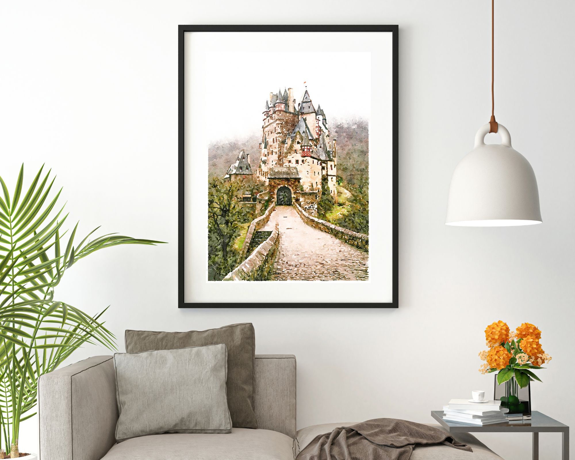 Burg Eltz Castle Watercolor Print German Castle European - Etsy