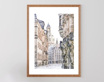 Dresden Germany Art Print Download, Printable Travel Wall Art, European Print, 2x3, 5x7, 8x10, 11x14, 18x24