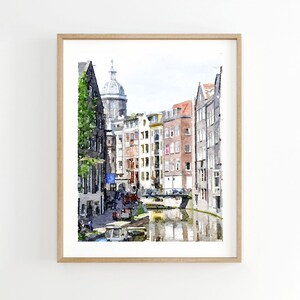 Amsterdam Art Print, Netherlands Print, European Travel Poster, Birthday present, Digital Download 2x3, 5x7, 8x10, 11x14, 18x24