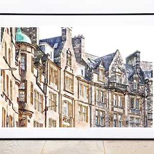 Edinburgh Scotland watercolor print, Europe travel poster, Edinburgh City Print, Digital Download 2x3, 5x7, 11x14, 18x24