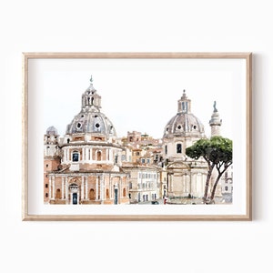 Roma pared arte Italia pintura de viaje, decoración italiana, ciudad europea impresión arte imprimible Descargar 5x7, 8x10, 11x14, 16x20, 18x24