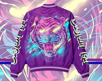 Custom Tiger Graphic Bomber Jacket: Personalized Streetwear