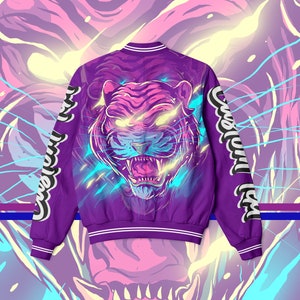 Tiger Colourful customised bomber Jacket | Personalized jacket | custom print jacket | bomber jacket | Unisex Customised Jacket | Streetwear