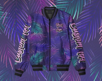 Tropical Custom Bomber Jacket: Personalized Unisex Streetwear
