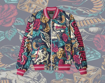 Edgy Skull Bomber Jacket: Custom Streetwear Jacket