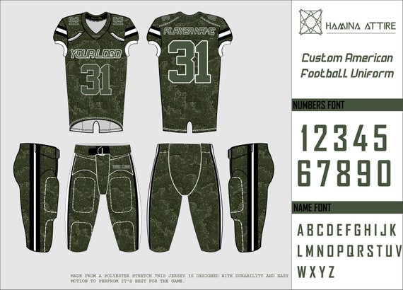 Customized American Football Uniform: Personalized Team Name