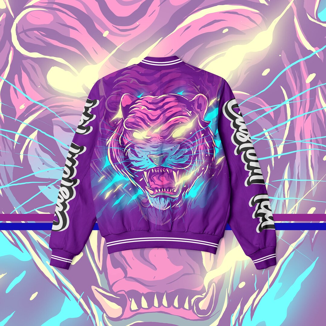 Custom Tiger Graphic Bomber Jacket: Personalized Streetwear - Etsy