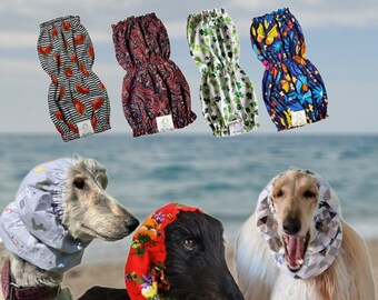 Snood para perros, Snood de algodón para mascotas, Snood Cavalier, Snoods para perros, Snood de sabueso afgano, Snoods para galgos, Cubierta de orejas largas, Snood de spaniels