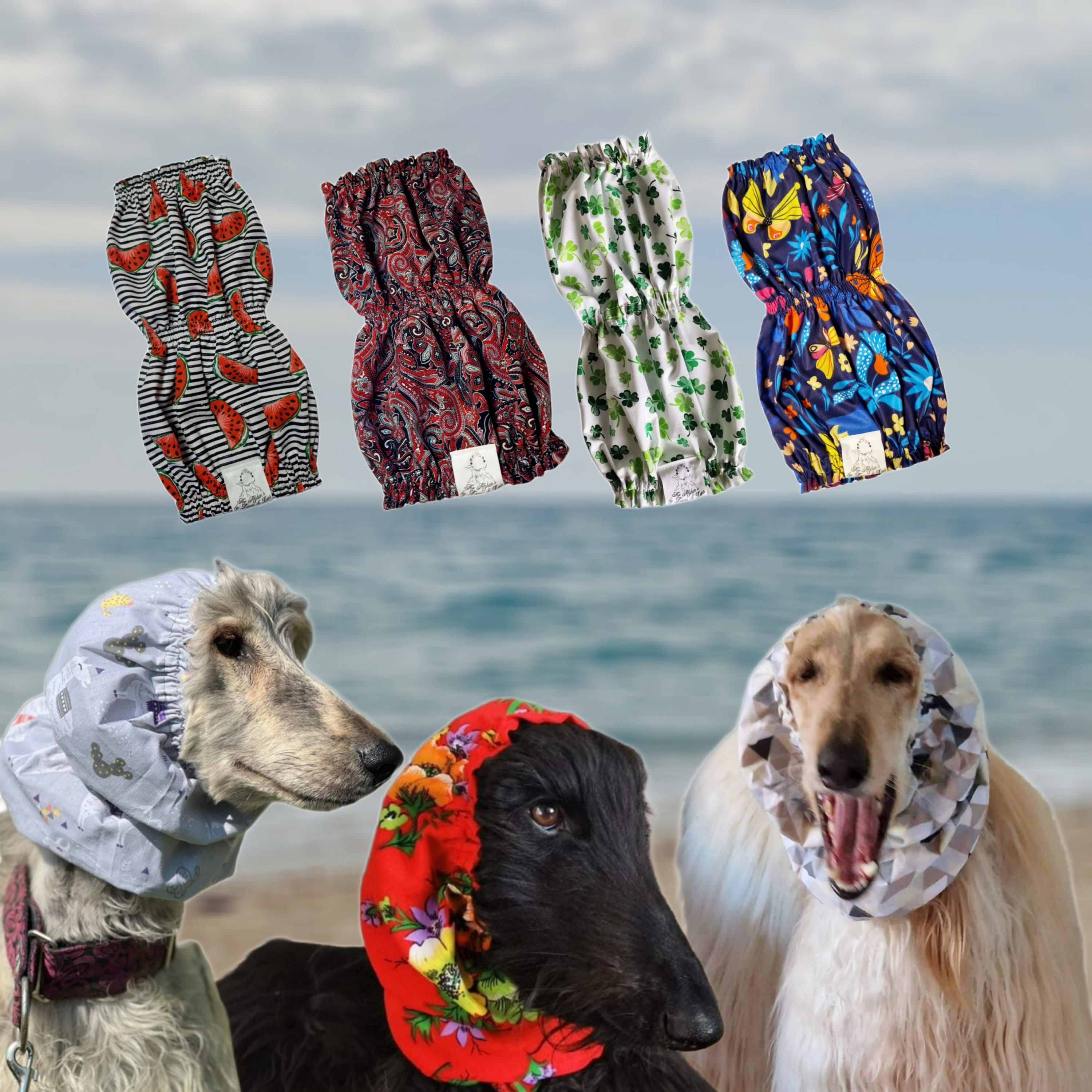 Dog Snood, Cotton Pet Snood, Cavalier Snood, Snoods for Dogs, Afghan Hound  Snood, Snoods for Greyhounds, Long Ear Covering, Spaniels Snood 