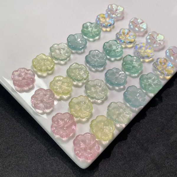 20pcs Flower Crystal Glass Beads for Jewelry Making Accessories