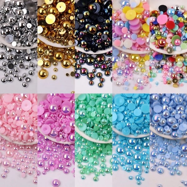 10g Mixed Sizes Imitation AB Color Pearl Flatback for Jewelry Making Accessories