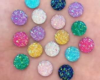 100pcs 10mm Round Resin Cabochon Flatback for Jewelry Making Accessories