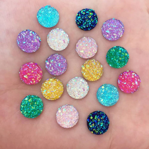 100pcs 10mm Round Resin Cabochon Flatback for Jewelry Making Accessories