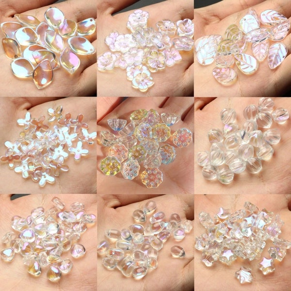 20pcs AB Color Clear Czech Glass Beads for Jewelry Making Accessories