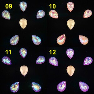 AB Color Teardrop Glass Crystal Point Back Rhinestone for Wedding Dress Shoes Bags image 4