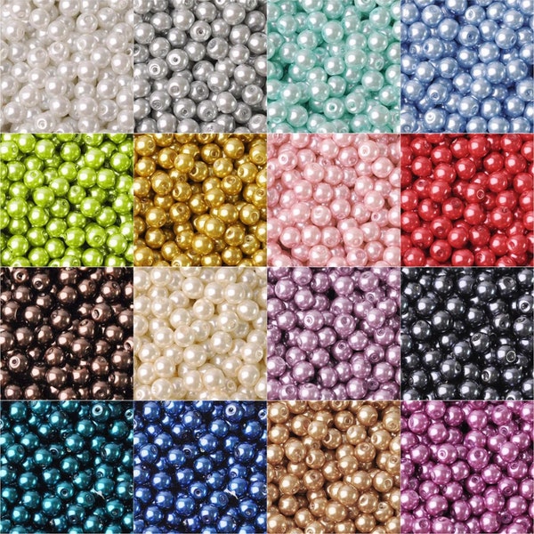 4/6/8/10/12/14/16mm Round Glass Pearl Loose Spacer Beads for Jewelry Making Accessories