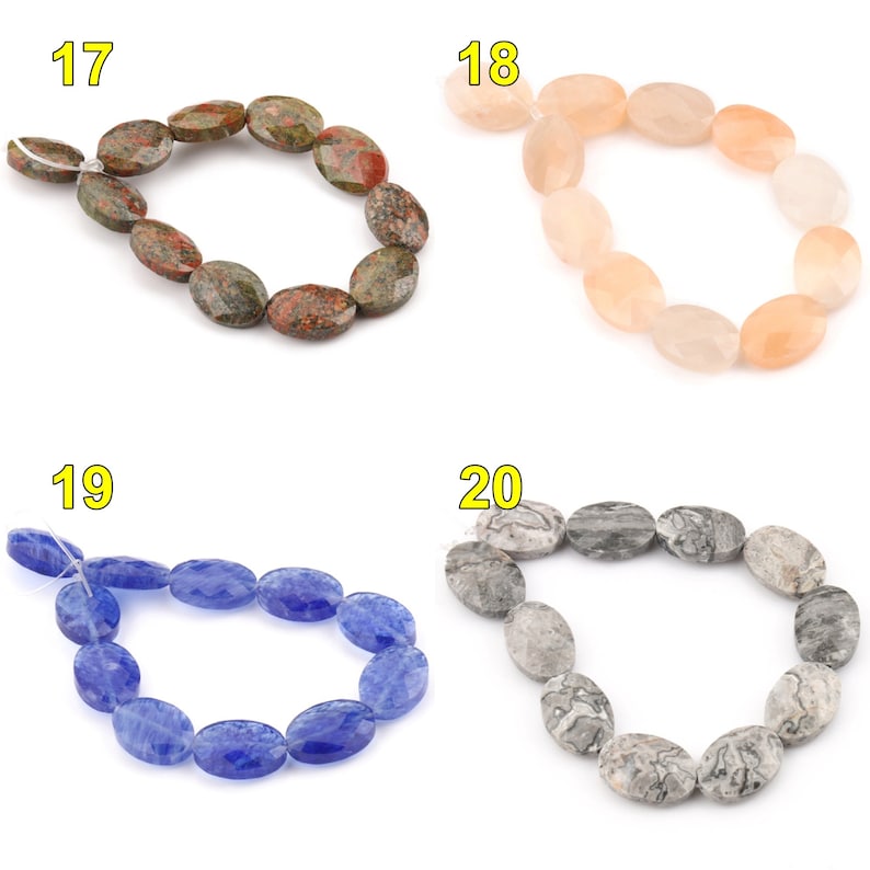 18x13mm Faceted Oval Loose Stone Beads for Jewelry Making Bracelet image 6