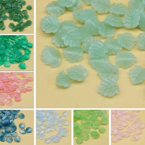20pcs Leaves Glass Loose Spacer Beads for Jewelry Making Accessories